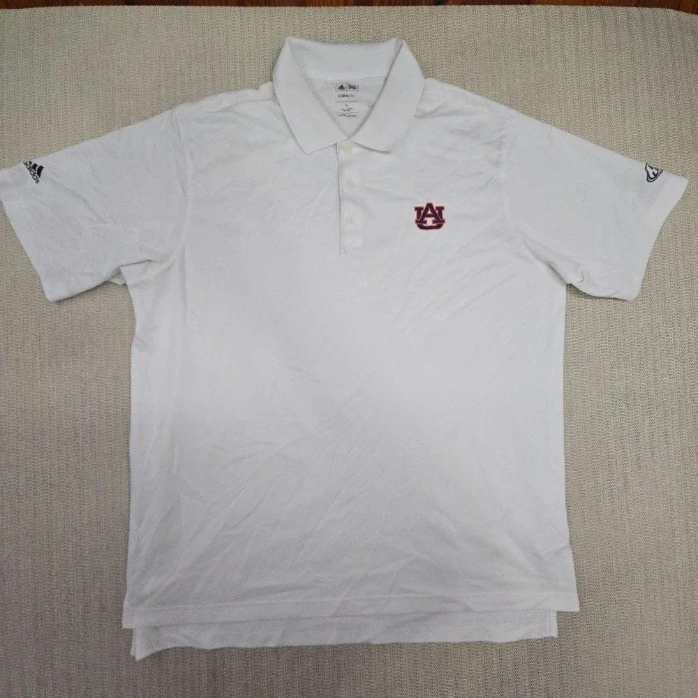 Adidas Golf Auburn Tigers Shirt Polo Shirt Men XL White SEC Football Lightweight
